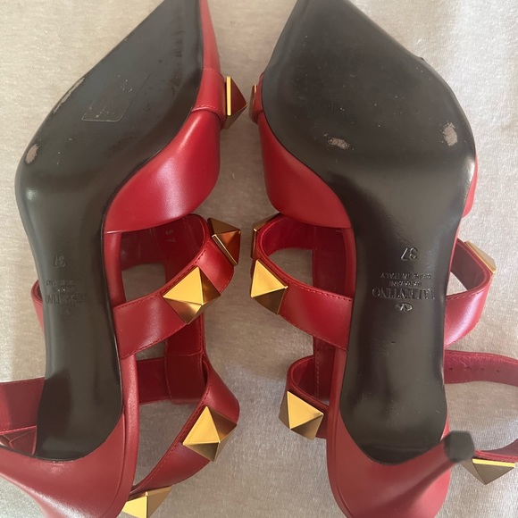 Valentino Red Studded Heels - Picture 13 of 16